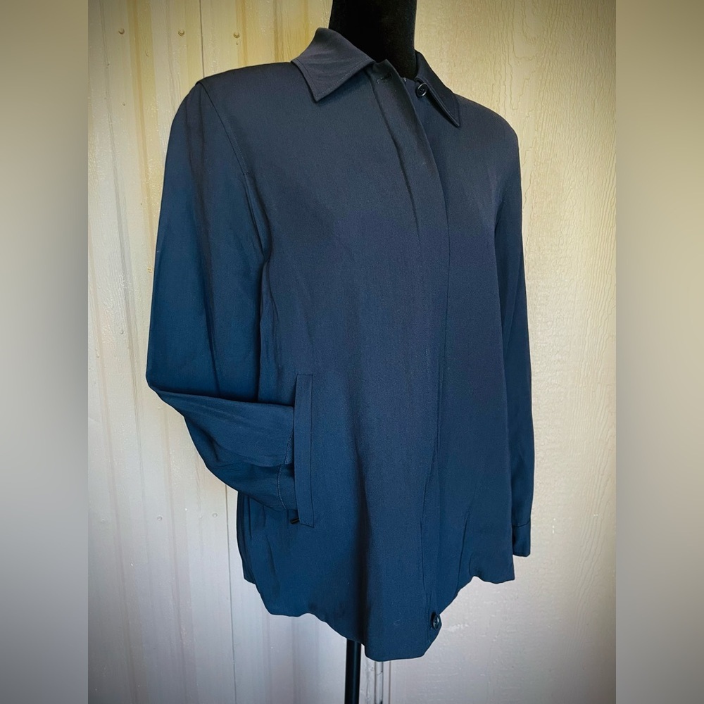VTG Max Mara Weekend Jacket Y2K Minimal Italy Wool Blend Full Hidden Zip sz 4